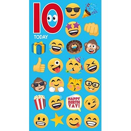 JoyPixels Emoji Age 10 Birthday Card - 10th Birthday Card