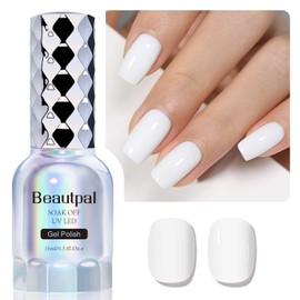 Larvall BEAUTPAL White Gel Nail Polish 15ML Soak Off UV LED Gel Polish Nail Art Manicure Salon DIY at Home, Color 101 Pure White