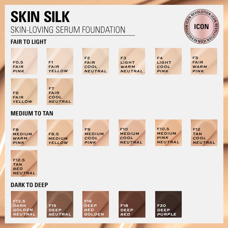 Revolution Beauty London Makeup Revolution, Skin Silk Serum Foundation, Light