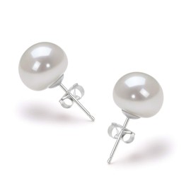 White 5-6mm AAA Quality Freshwater 925 Sterling Silver Cultured Pearl Earring Pair