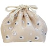 Ijinsha 48038 Gyutto Rice Ball Lunch Drawstring Bag, Beige