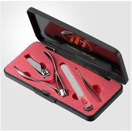Three Seven 777 [TS-033C] 4PCS Stainless Manicure Pedicure Cutter Nail Clipper Kit Set Tool Grooming Nipper