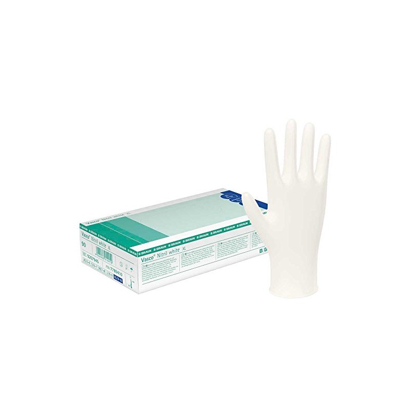 B.Braun Vasco® Nitrile White XS Nitrile Examination Gloves Pack of