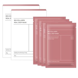 Mascarillas Faciales,Mascarillas Faciales Coreanas de Colágeno Nocturnas,Hidrogel con Tecnología Coreana para Minimizar Poros + Hidratación Profunda. (Rosa-5 piezas)
