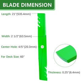 JYLEYJ TCU15881 Mulching Mower Blade Fit for John Dee re 60 inch Mower 667 737 757 4010 1023E 1025R Replace M128485 M131958 M144196 M163983(3 Pack)
