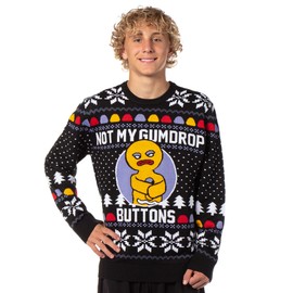 Shrek Ugly Christmas Sweater Men's Gingerbread Man Not My Gumdrop Buttons Knit Pullover (GumdropV1, Small)
