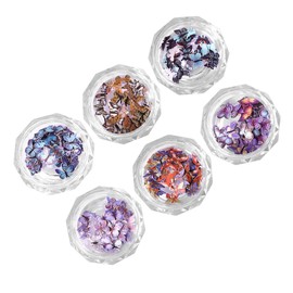 minkissy 1 Set 6pcs Butterflies Nail Decor Nail Stickers Nail Decals Sequins Decoration Pattern Nail Decor