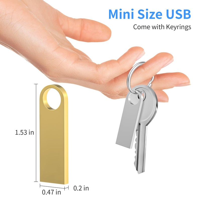 16GB USB Stick 2 Pack with Keychains, Wooolken Sleek Metal