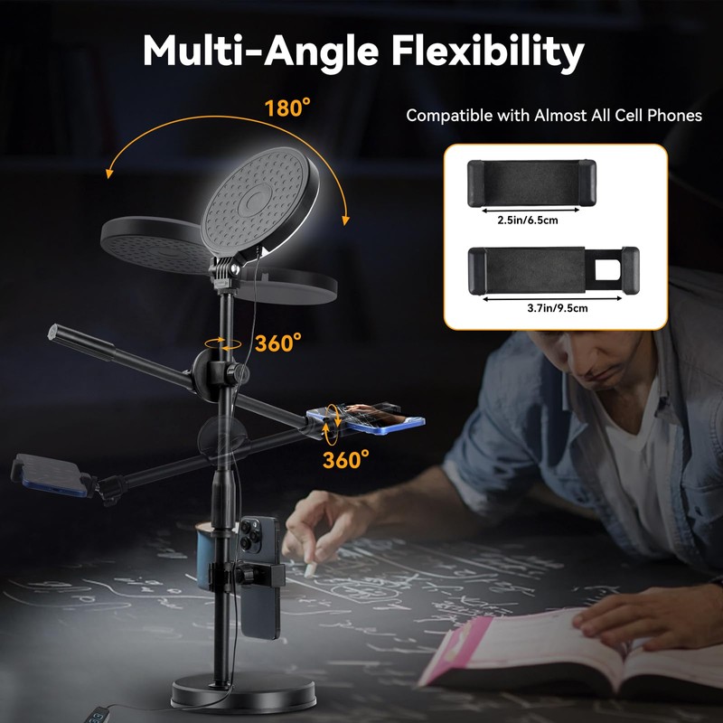 UTEBIT Zoom Lighting for Computer 6" Ring Light with Stand