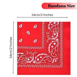 Lizzy 3 x Paisley Multifunctional Bandana's (Red, White, Black) Headwear Neckwear Cowboy Scarf | Mens Womens Multipack Men Hair Pirate Bandana