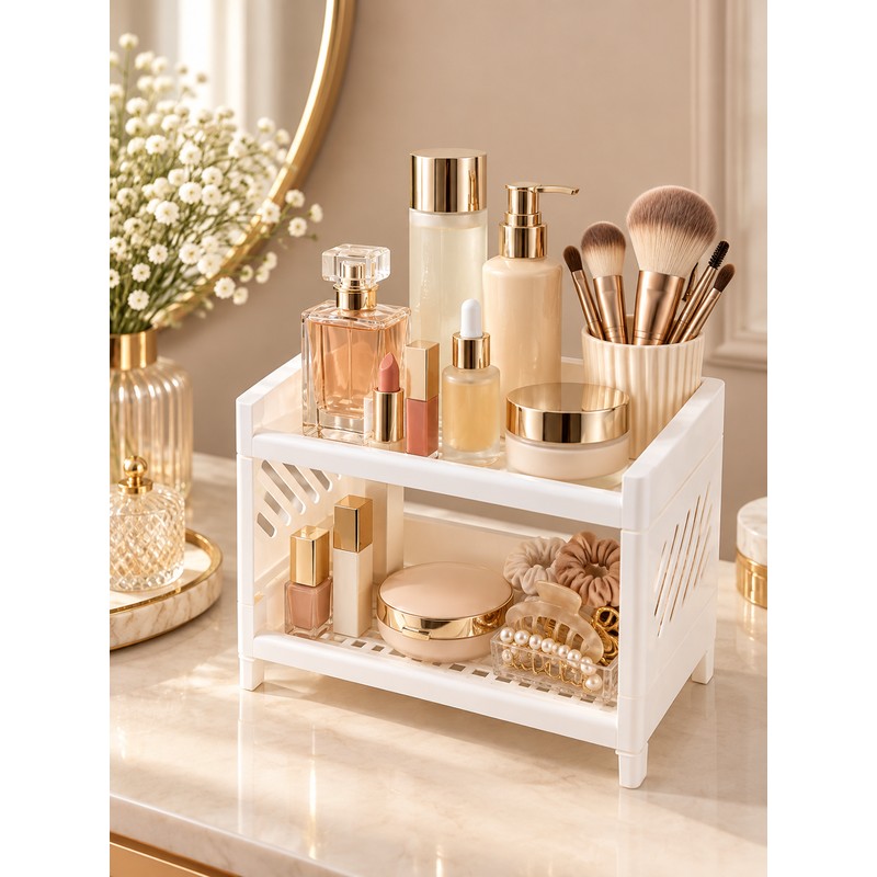 2-Tier Desktop Organizer for Office & Vanity – Compact PP