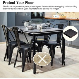 BufferABC Non Slip Furniture Pad Floor Grippers, 2'' Anti-Skid Hardwood Floors Protectors for Furniture Legs, 12pcs Round Self Adhesive Rubber Furniture Feet Couch Stoppers for Keep Furniture in Place