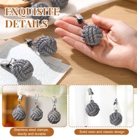 Tioncy 24 Pcs Outdoor Curtain Weights Table Cloth Weights Heavyweight Ball Resin Cast Iron Cloth Holder Clip Furniture Pendant for Home Garden Wedding Party Camping Picnic (Gray)