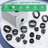 EASYEAH 3/8"(11mm) Black Snap-in Knockout Insulating Bushing Grommets, Plastic Cable