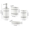 Motifeur Bathroom Accessories Set, 4-Piece Ceramic Bath Accessory Complete Set