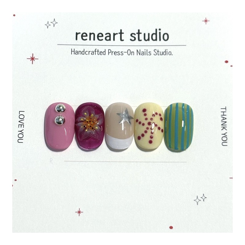 [Ar] Vacation handmade nail tip drawing nail art specialist /