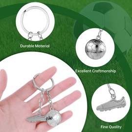 Thinp 2PCS Soccer Keychain, Mini Cute Sport Keychain with Key Ring Backpacks Charm Keychains Hanging Bag Key Ring Small Pendant Decoration Gifts for men women Soccer Party