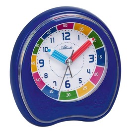 Atlanta Children's Alarm Clock without Ticking + Learning Book Conni The Time (Blue)