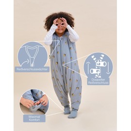 molis&co - Baby Sleeping Bag with Feet and Sock - Ideal for Winter - Baby Sleeping Bag with Legs 2.5 tog - 100% Cotton (Oeko-Tex 100), Premium Quality - Colima (90 cm)