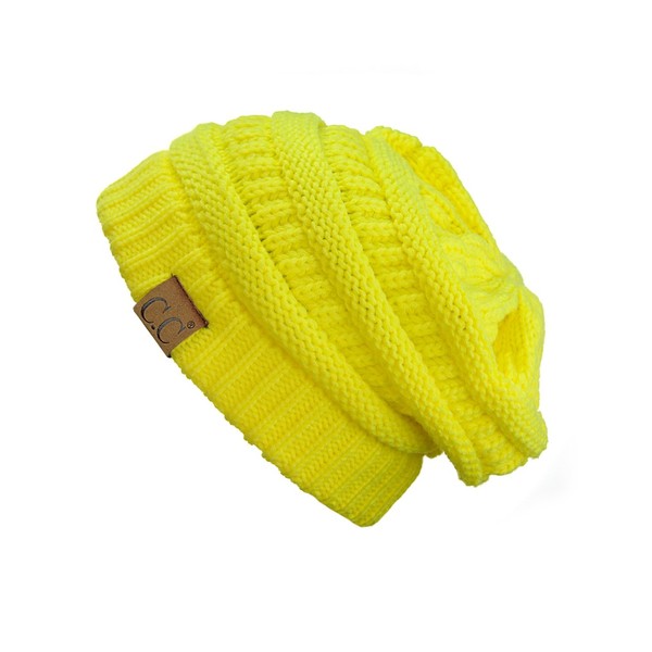 C.C Trendy Warm Chunky Soft Stretch Cable Knit Beanie Skully,