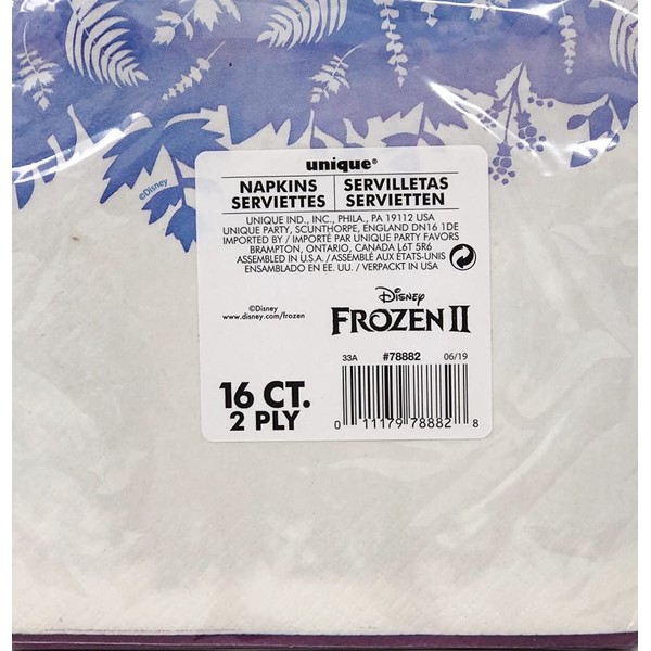 Frozen Elsa Anna & Kristoff 2-Ply Party Napkins (16 Count)