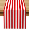 Buxiuer Red and White Striped Table Runner Circus Carnival Theme