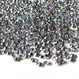 10,000 Scatter Crystals Wedding Table Confetti 2.5mm Rhinestone Gems Beads Diamante Acrylic Stones Centrepiece Decorations Decor Prom Event (Silver)