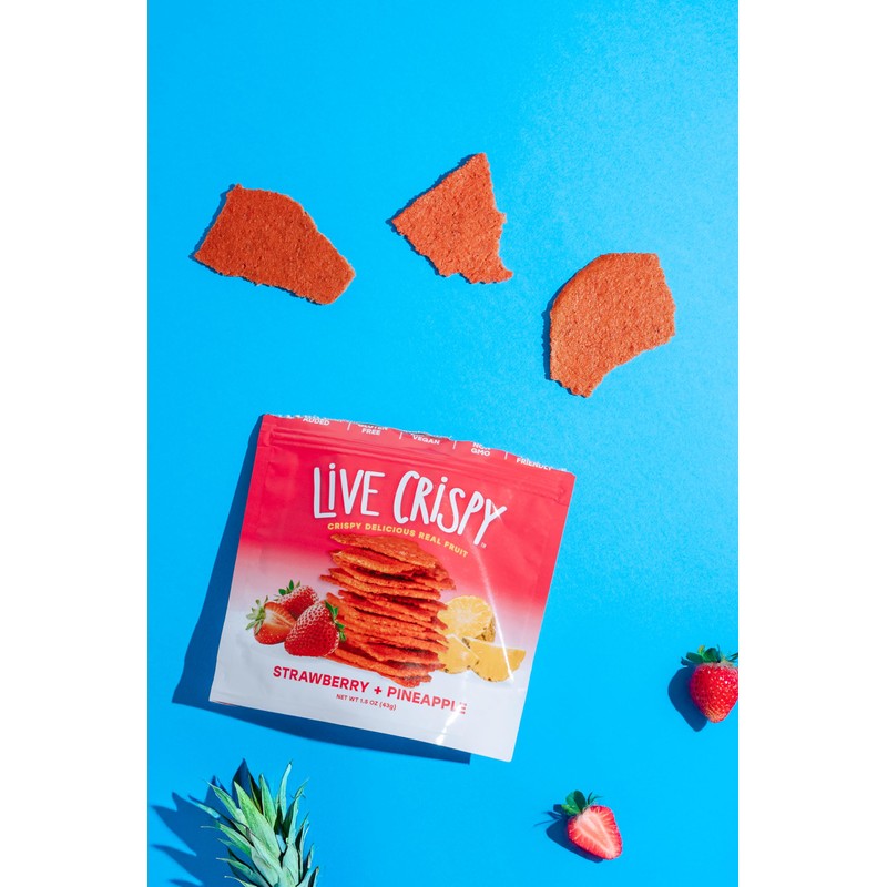 Live Crispy Fruit Chips - Pineapple-Powered Snack Packed with 100%