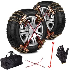 VaygWay Stay Safe Heavy Duty Car Tire Chains - Universal Premium Quality & All Season Heavy Duty Vehicle Tire Chains for Cars, SUVs, Trucks, & Vans 8 Pack