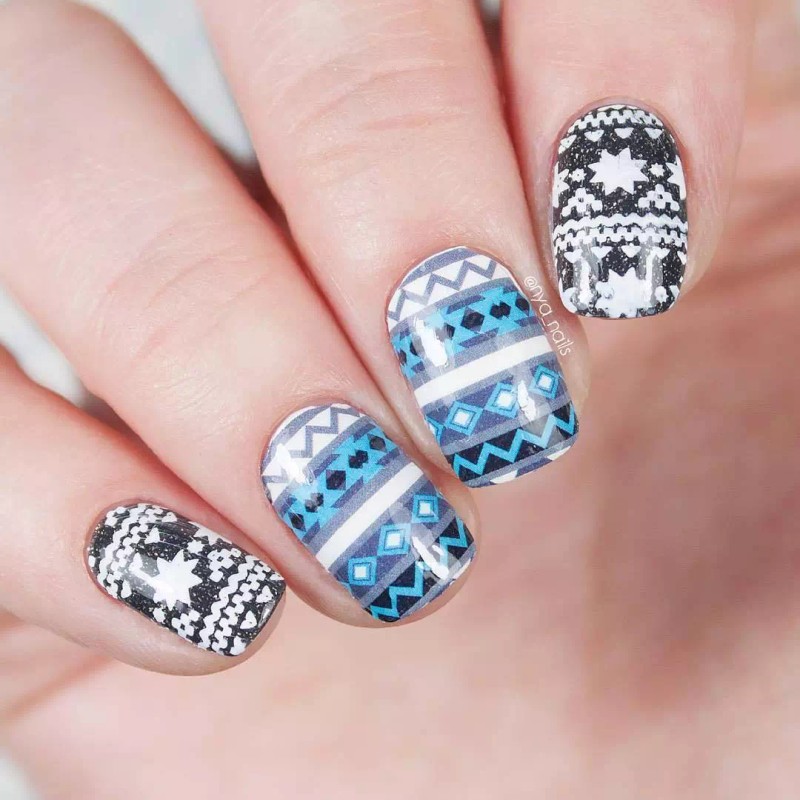 Whats Up Nails P023 Aztec Harmony Water Decals Sliders for