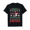 Funny Merry Ugly Christmas Sweater French Bulldog Santa Hat T-Shirt