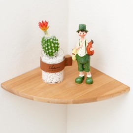 TREOAKWIS Corner Shelf - Solid Oak Wood Floating Corner Shelves for Wall, Display Corner Wall Shelf for Bedroom Decor, Living Room, Small Spaces (18 cm / 7 inches)