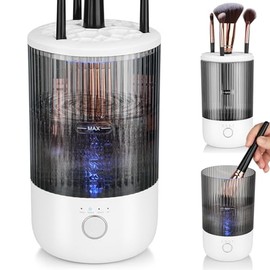 Electric Makeup Brush Cleaner Machine,Powerful Spinner Washer for Makeup Brush/Sponge/Powder Puffs,Portable Automatic USB Cosmetic Brushes Washing Tool Holder for All Size Beauty Makeup Brush Set