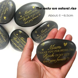 Gifts for Mum, Engraved Rock Mum Birthday Gifts I Love You Gifts Mummy Gifts Decorative Stones with Red Velvet Bag