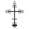 Trinity Cross Bronze Wall Sconce with Candle Safety Guard Ring