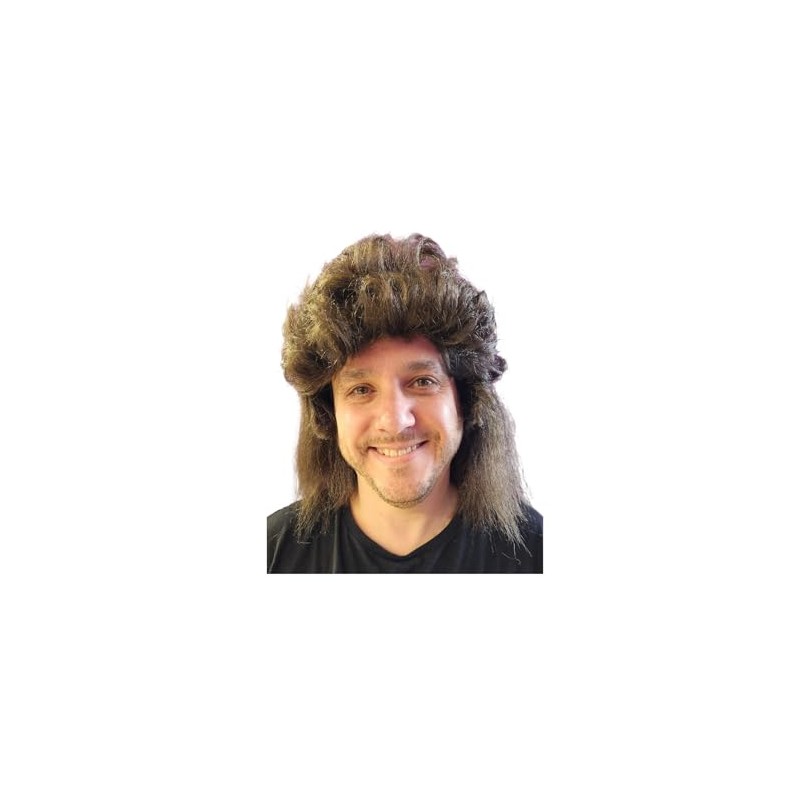 HMS Mullet Wig, Brown, one Size