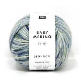 Baby Merino Print Crochet Yarn Knitting Yarn Wool Rico Baby Merino 10 Balls Baby Wool Blue/Green