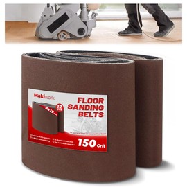 8 inch x 19 inch 150 Grit Sanding Belts, 12 Pack, EZ 8 Drum Sander Sandpaper Rolls for Woodworking and Floor Polishing, Aluminum Oxide Sander Sleeves