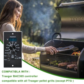 Digital Thermostat Controller Compatible with Traeger Pro 34, 20, 22 & Pellet Grills Smoker BAC365, Precision Temperature Control Panel Replacement Parts with 2 Meat Probe for BBQ
