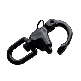 QualiTime 316 Stainless Steel Swivel Eye Snap Shackle, 124mm(4.88") Quick Release Shackle, Sailing Rigging, SCBA Mask Clip, Spinnaker Halyard Shackle, Black