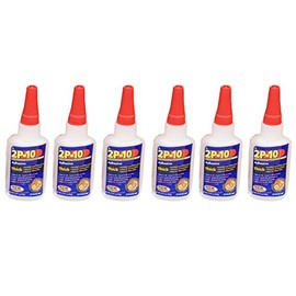 FastCap 2P-10 Professional 2 Oz Thick Super Glue Adhesive Bottles, 6-Pack