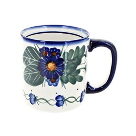 Polmedia Polish Pottery 13 oz Stoneware Mug H9378F Hand Painted from WR in Boleslawiec Poland. Shape S019B(14E) Pattern P3547A(KT1)