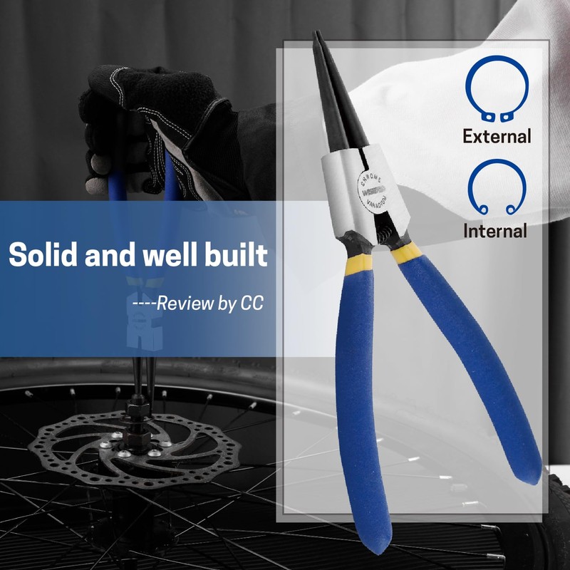 WISEPRO Snap Ring Pliers Set 7 Inch Heavy Duty External/Internal
