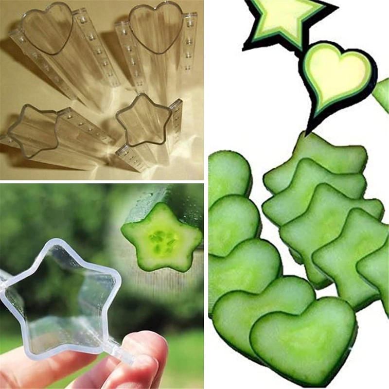 2PCS Cucumber Styling Growth Mold Plastic Heart Shaped Five-Pointed Star