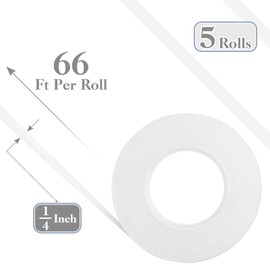 Kesote 5 Rollos Cinta Adhesiva de Doble Cara para Manualidades Scrapbooking Tarjetería, 6mm x 20m