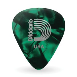 D'Addario Celluloid Guitar Picks - Guitar Accessories - Guitar Picks for Acoustic Guitar, Electric Guitar, Bass Guitar - Natural Feel, Warm Tone - Green, Light 0.50mm, 10-pack