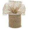 HUIHUANG Burlap Wired Ribbon 4 inch Burlap Ribbon for Christmas