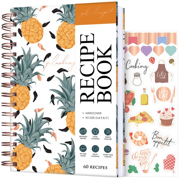 PLANBERRY Recipe Book – Blank Hardcover Cookbook to Write in