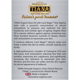 TIANA Fairtrade Organics Rose Oil Anti-Ageing Balm for Younger Skin 100ml (Pack of 2)