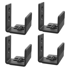 EaseLife Sliding Barn Door Bottom Floor Guide,U Shape,Flexible Adjustable Fit Distance,Flush Flat Bottom Design,Wall Mount System,for Door & Cabinet,Black,4 Pack